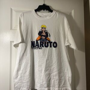 Y2K Naruto White Graphic Tee